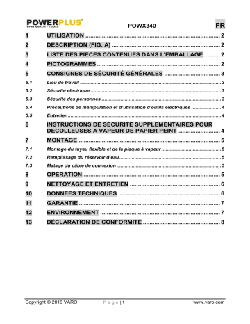 Powerplus POWX340 Manuel du propriétaire | Fixfr