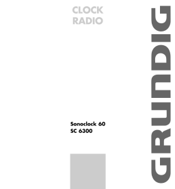 Grundig Sonoclock 60 SC 6300 Manuel du propriétaire