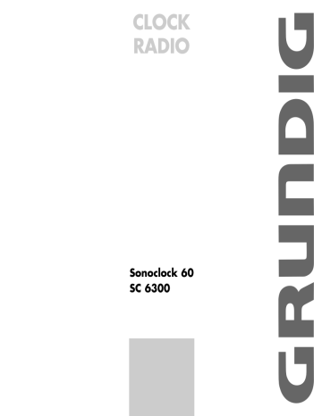 Grundig Sonoclock 60 SC 6300 Manuel du propriétaire | Fixfr