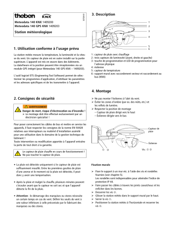 Meteodata 140 GPS KNX - 1409203 | THEBEN Meteodata 140 KNX - 1409200 Manuel du propriétaire | Fixfr