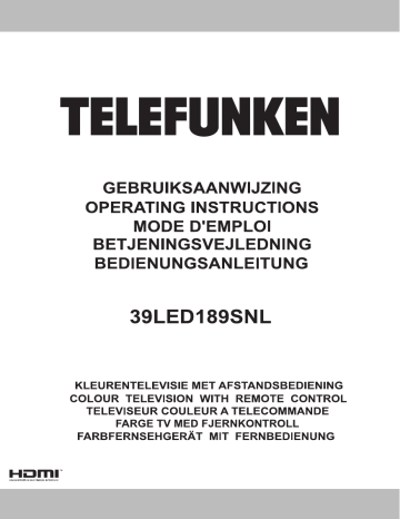 Telefunken 39LED189SNL Manuel du propriétaire | Fixfr