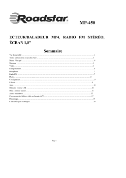 Roadstar MP-450 Manuel du propriétaire