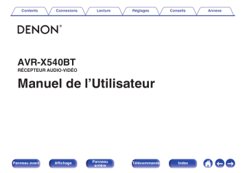 Denon AVR-X540BT Manuel du propriétaire | Fixfr