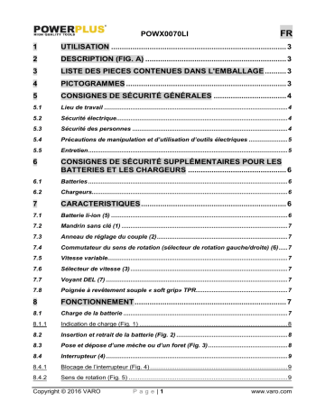 Powerplus POWX0070LI Manuel du propriétaire | Fixfr