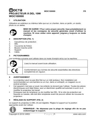 Powerplus WOC100000 - LED OCTA Manuel du propriétaire | Fixfr