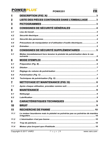 Powerplus POWX351 Manuel du propriétaire | Fixfr