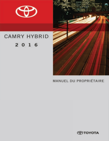 Toyota Camry Hybrid 2016 Manuel du propriétaire | Fixfr