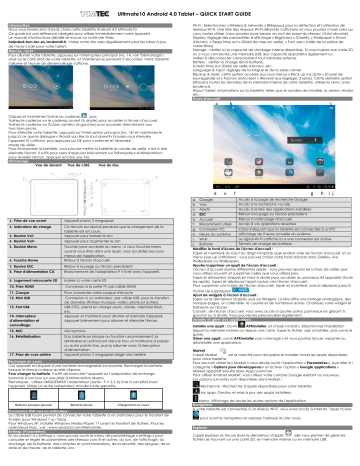 Tomtec ATP7659 ULTIMATE10 Android 4.0 Manuel du propriétaire | Fixfr