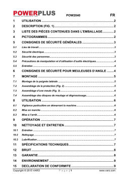 Powerplus POW2040 Manuel du propriétaire