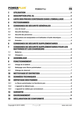 Powerplus POWX371LI Manuel du propriétaire