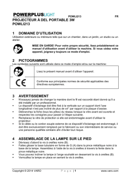 Powerplus POWLI213 - PORTABLE LED FLOODLIGHT Manuel du propriétaire