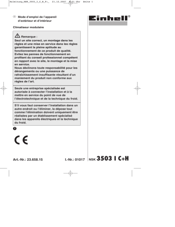 EINHELL NSK 3503 I C H Manuel du propriétaire | Fixfr