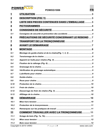 Powerplus POWXG1006 Manuel du propriétaire | Fixfr