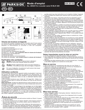 Parkside 48520 BLK 520 - IAN 60102 Manuel du propriétaire | Fixfr