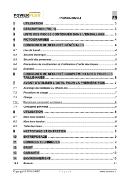 Powerplus POWXG8020LI Manuel du propriétaire