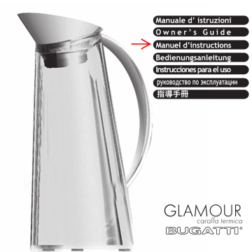 Bugatti Glamour thermal carafe Manuel du propriétaire | Fixfr