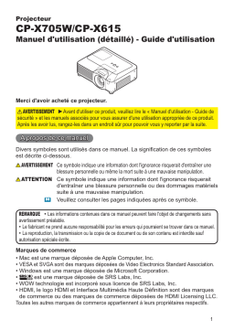 Hitachi CP-X705W Manuel du propriétaire