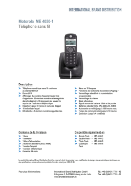 Motorola ME4050 Manuel du propriétaire