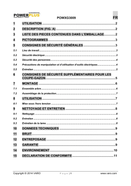 VARO POWXG3009 Manuel du propriétaire