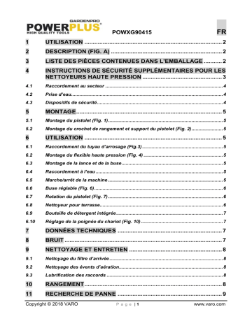 Powerplus POWXG90415 Manuel du propriétaire | Fixfr