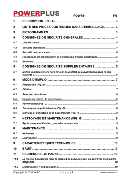 Powerplus POW751 Manuel du propriétaire