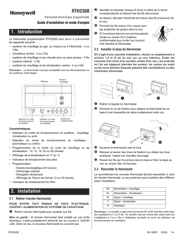 Honeywell RTH230B Manuel du propriétaire | Fixfr