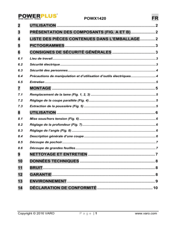 Powerplus POWX1420 Manuel du propriétaire | Fixfr