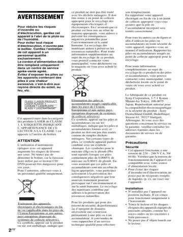 Sony dvp ns318 Manuel du propriétaire | Fixfr