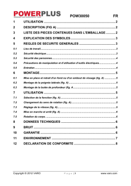 Powerplus pow 30050 Manuel du propriétaire