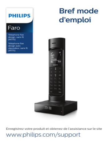 Faro M7751 | Philips M7751B/38 Téléphone fixe sans fil Design Faro Manuel du propriétaire | Fixfr