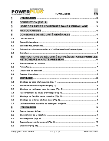 Powerplus POWXG9035 Manuel du propriétaire | Fixfr