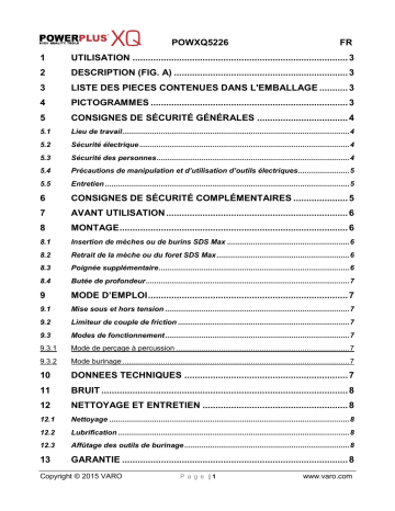 Powerplus POWXQ5226 Manuel du propriétaire | Fixfr