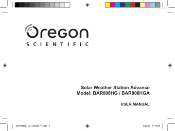 Oregon Scientific BAR808HG Manuel du propriétaire | Fixfr