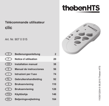 Theben HTS Clic - 9070515 Manuel du propriétaire | Fixfr