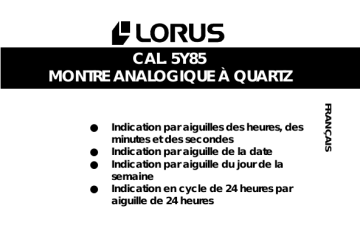 Lorus 5Y85 Manuel du propriétaire | Fixfr