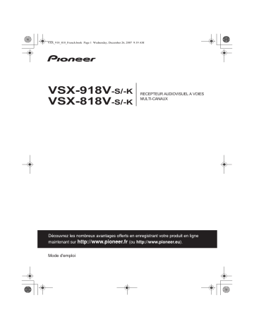 Pioneer VSX-818V-K Manuel du propriétaire | Fixfr