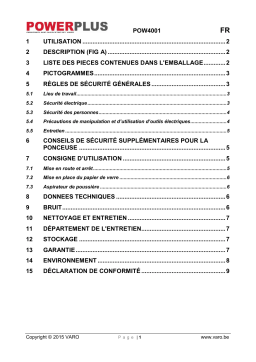 Powerplus POW4001 Manuel du propriétaire