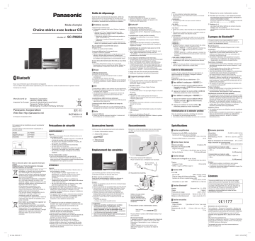 Panasonic SC-PM250 Manuel du propriétaire | Fixfr