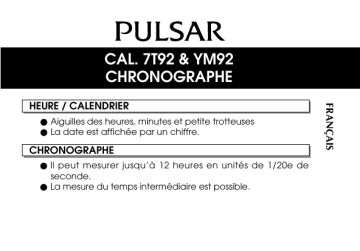 Pulsar 7T92 Manuel du propriétaire | Fixfr