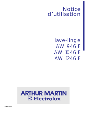 Electrolux-arthur martin aw 1246 f Manuel du propriétaire | Fixfr