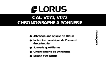 Lorus V072 Manuel du propriétaire | Fixfr