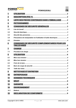 Powerplus POWXG2030LI Manuel du propriétaire