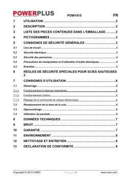 Powerplus POW1015 Manuel du propriétaire