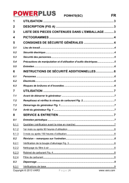 Powerplus POW470 Manuel du propriétaire