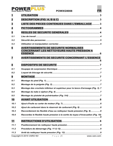 Powerplus POWXG9008 Manuel du propriétaire | Fixfr