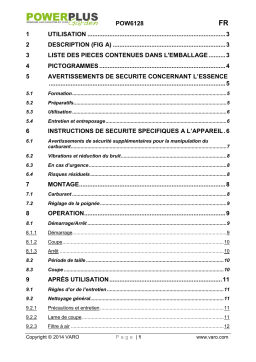 Powerplus POW6128 Manuel du propriétaire