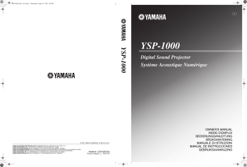 Yamaha YSP-1000 Manuel du propriétaire | Fixfr