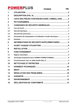 Powerplus POW900 Manuel du propriétaire