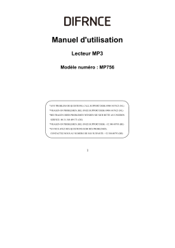 Difrnce MP756 Manuel du propriétaire