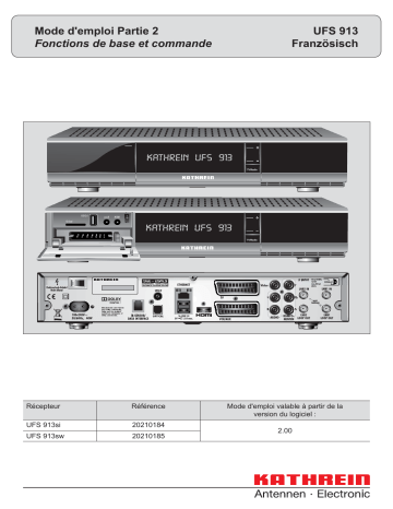 Kathrein UFS 913 Manuel du propriétaire | Fixfr